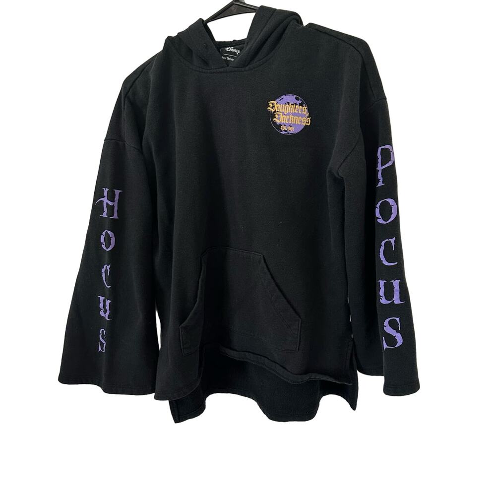 Disney Hocus Pocus Bell Sleeve Daughters of Darkness Women's Black Hoodie - Picture 1 of 4